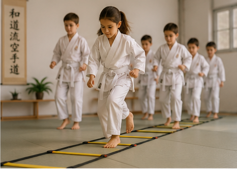 Kinder üben Koordination im Wadō-Ryū Karate-Dō